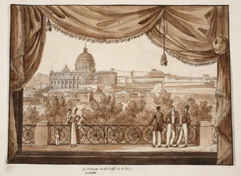 Le Vatican vu du Caffe de la Promenade, 1833